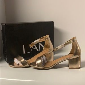 Rose gold NEW Lane Bryant Block Heel Sandal 8 wide